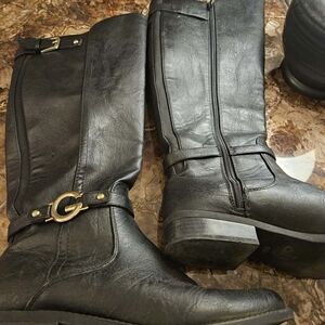 G by Guess Black Heeled Boots with Buckle
